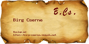 Birg Cserne névjegykártya